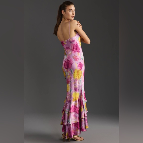 ML Monique Lhuillier Seraphine Satin Maxi Dress - Picture 2 of 15